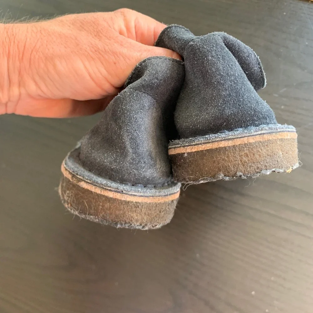 Crewcuts J.Crew Kids Navy Blue Suede Desert Chukka Boots Made in Italy Size K2